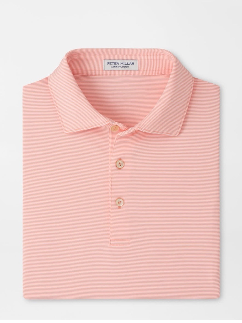 Peter Millar Performance Coral Stripe Polo Shirt